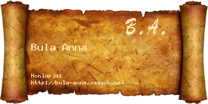 Bula Anna névjegykártya
