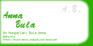 anna bula business card